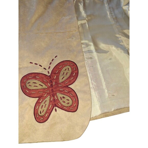 Vintage St. Anthony Beige W/red Butterfly Suede Evening Jacket Size 20w - Picture 7 of 7